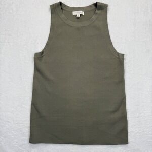 All Row Olive Green Knit Tank Top Sleeveless Casual Viscose‎ Blend Size S